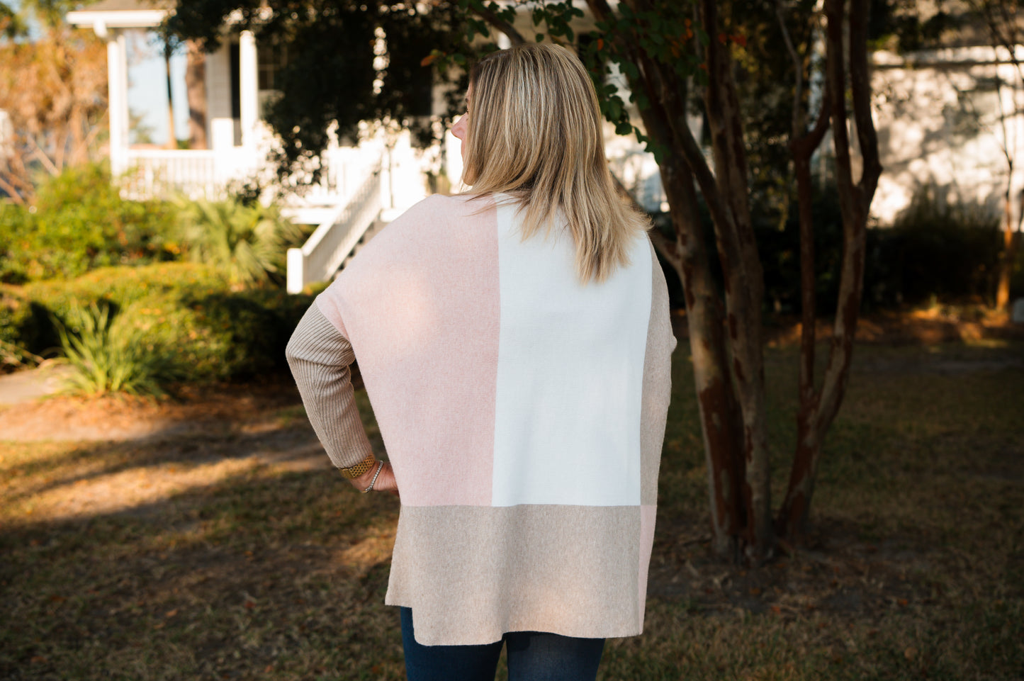 Colorblock Poncho